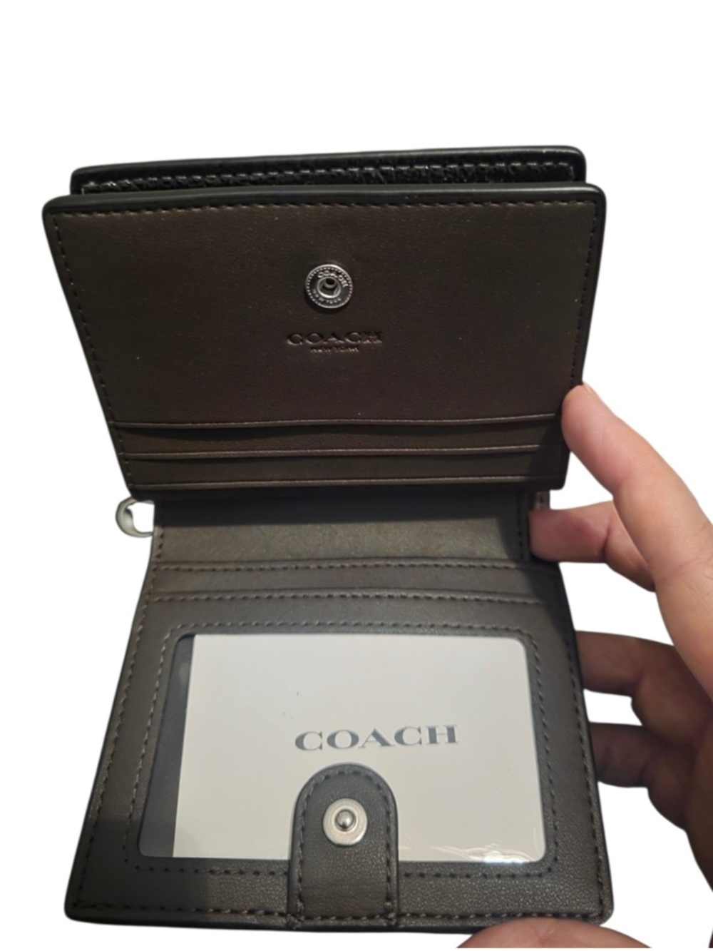 Coach Black Patent Leather Wallet Zip Around Snap Closure, Like New! - Picture 2 of 3